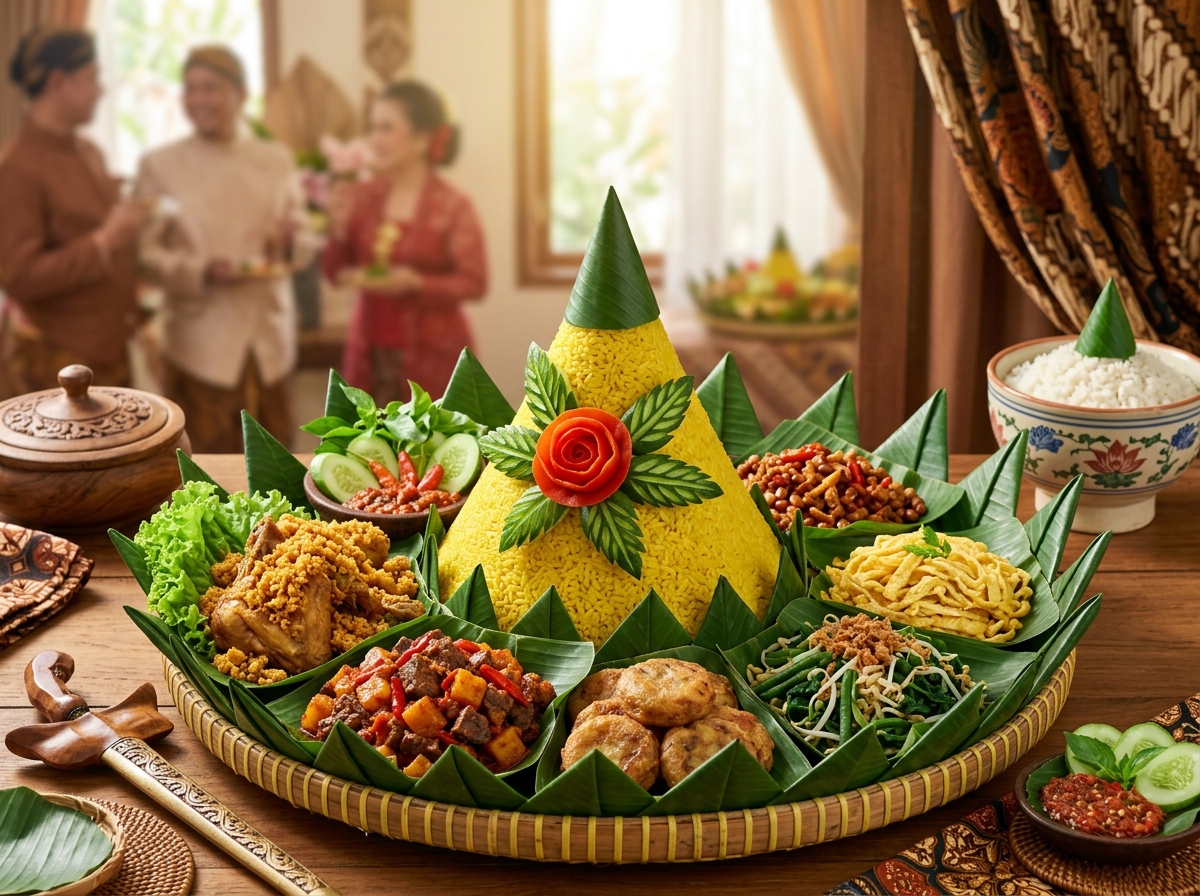 Nasi Tumpeng Komplit Tampah Ibuuby